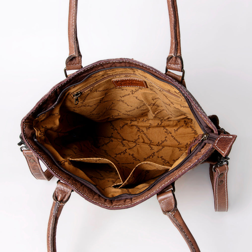 ADBG1013 American Darling Handwoven Saddle Blanket Leather Tote Bag Western Style