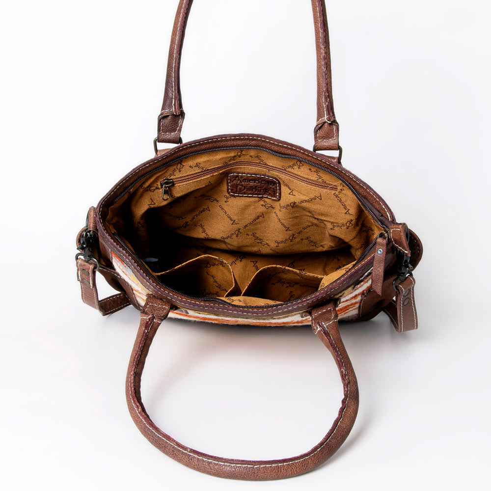 ADBG1017 American Darling Handwoven Saddle Blanket Leather Tote Bag Western Cowgirl Handbag