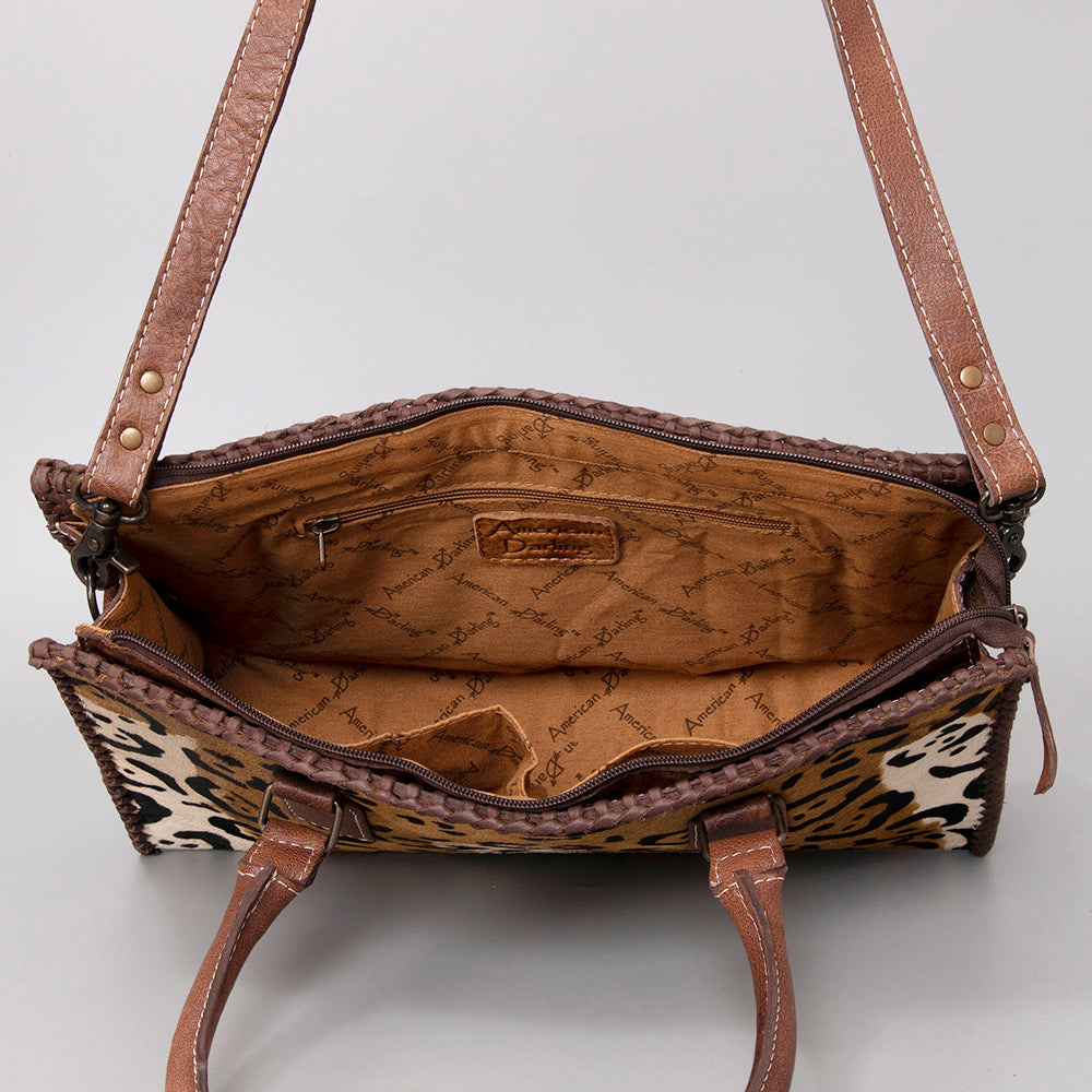 ADBG1019 American Darling Hair-On Leather Tote Bag - Handcrafted Western Carryall