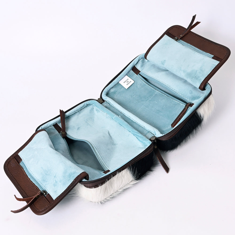 ADBGA316 Tooled Leather & Cowhide Jewelry Case with Floral Design