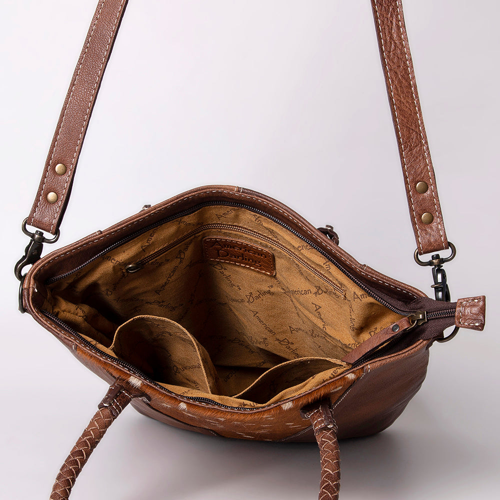 ADBG1046 American Darling Hair-on Cowhide Leather Tote Bag | Premium Western Leather Handbag