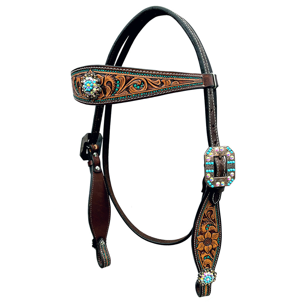 BER357-Western Leather Headstall