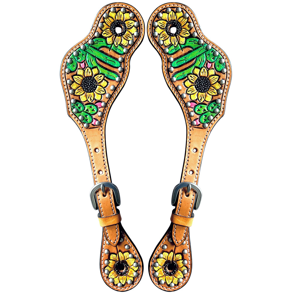 BER363-Western American Leather Spur Strap