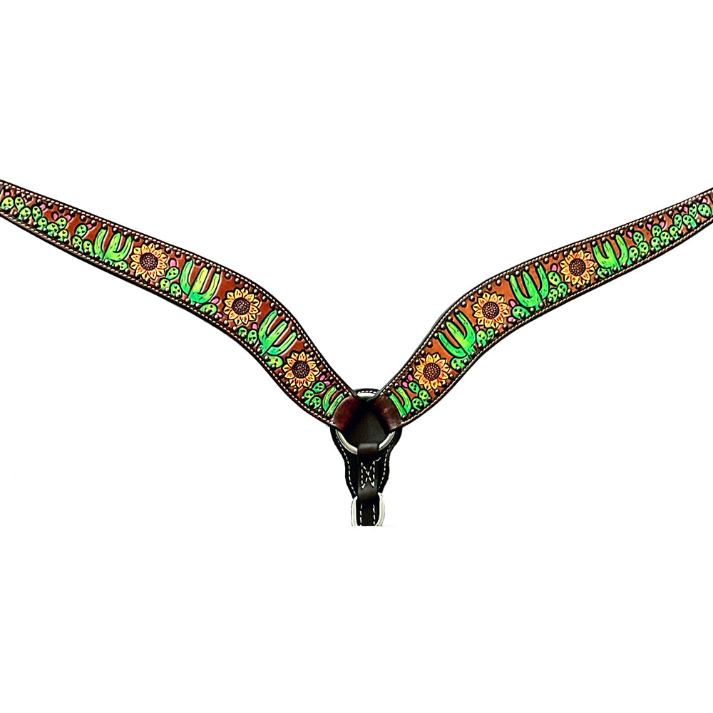 BER364-Western Leather Breast Collar