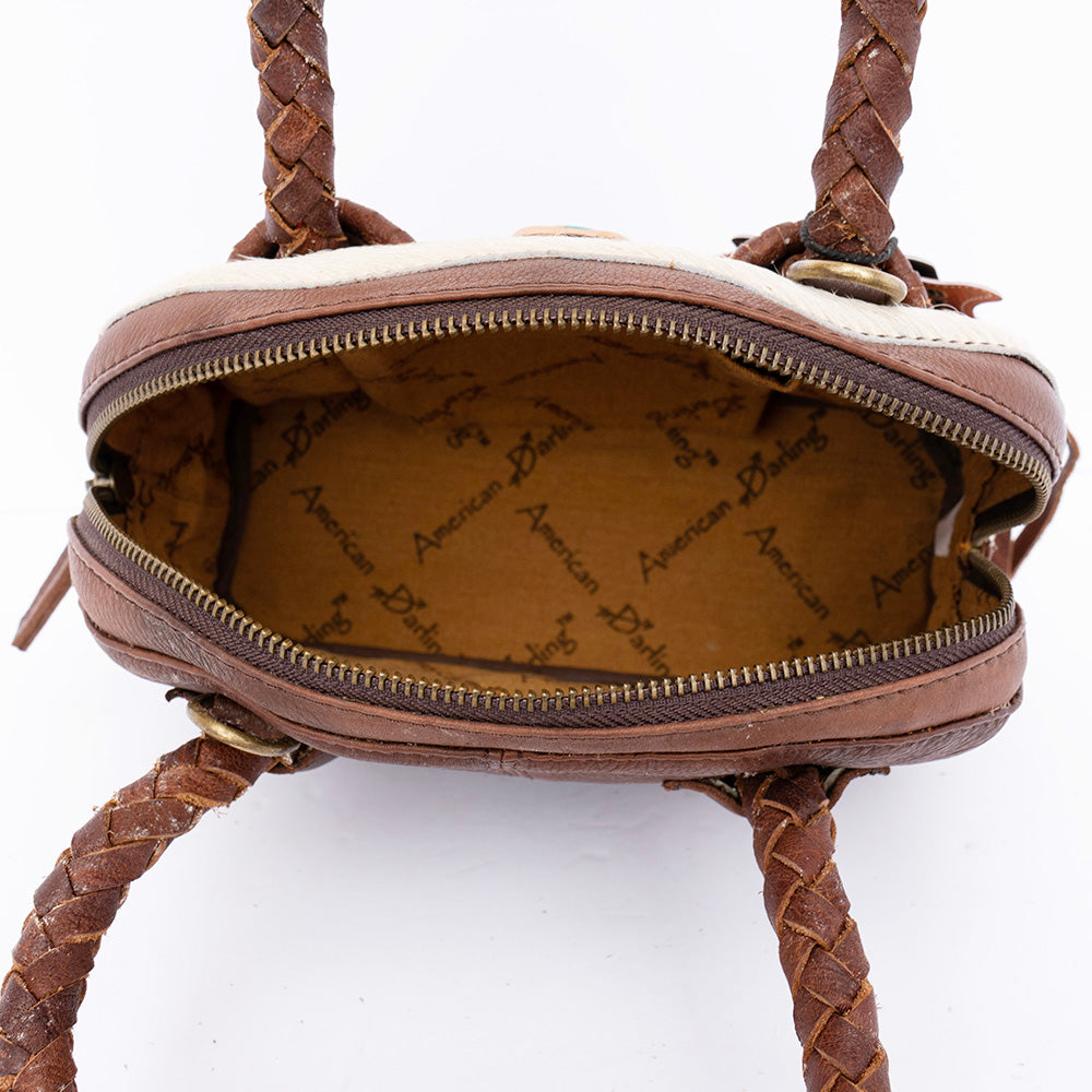 ADBGD130 American Darling Turquoise Stone Hair On Hide & Genuine Leather Bag