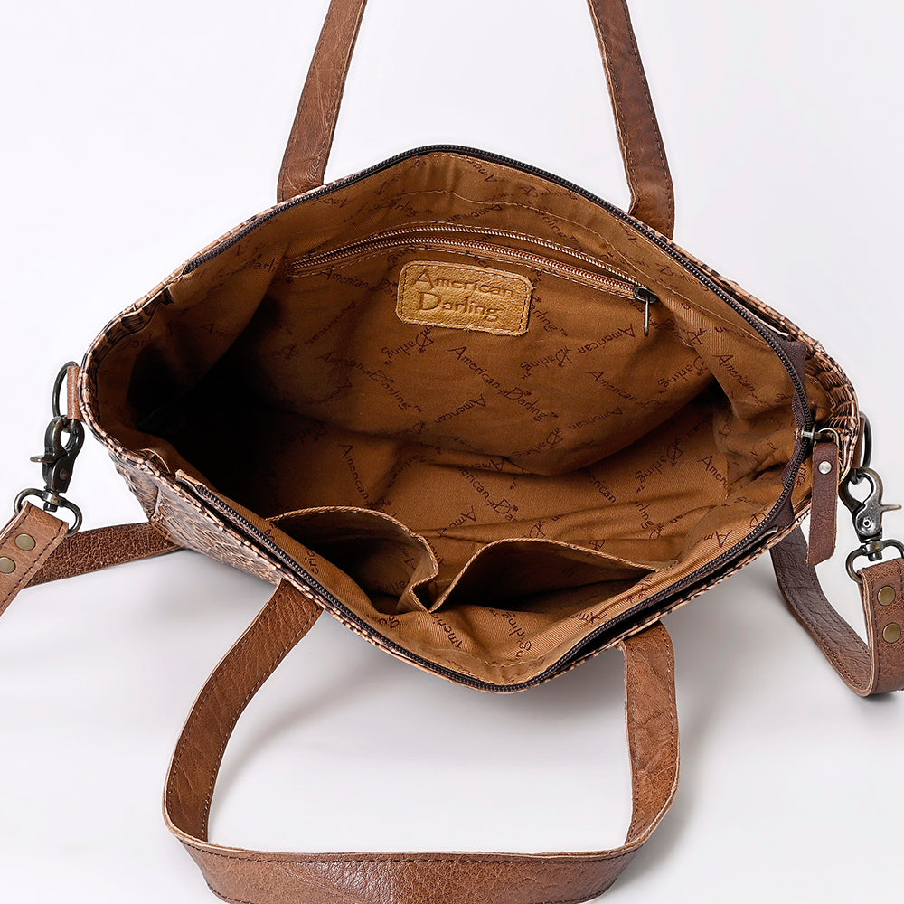 LC-ADBG957 Tote Crocodile Embossed Genuine Western Leather Bag Mae