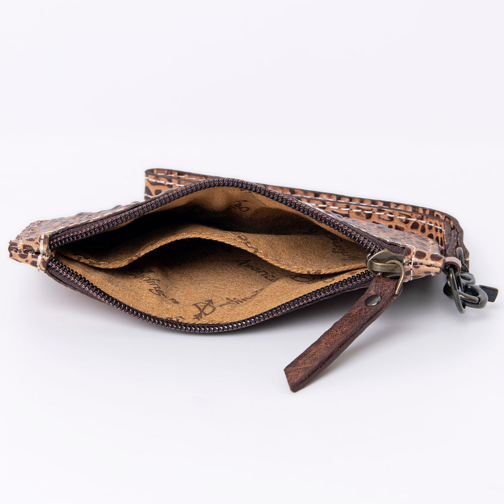 ADBG961 Croc-Embossed Leather Wristlet with Zip Pocket & Strap