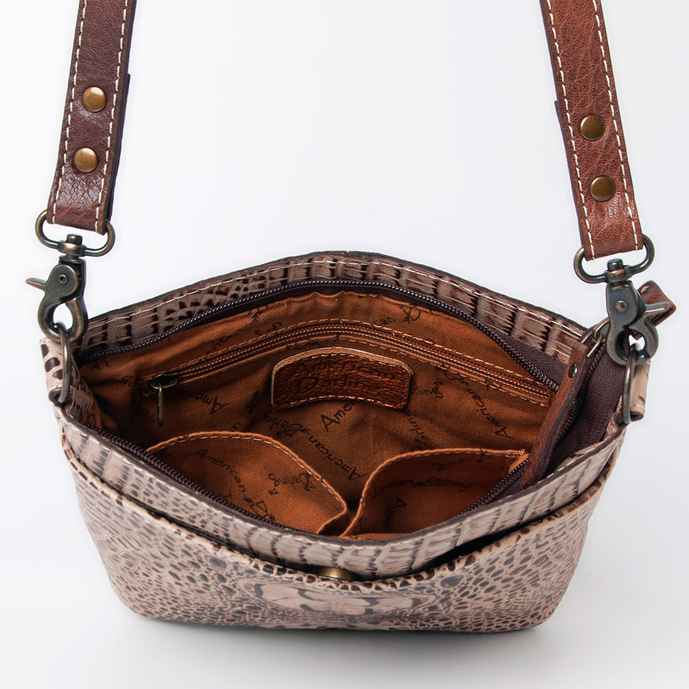 ADBG963 American Darling Crocodile Embossed Western Leather Cross body Bag