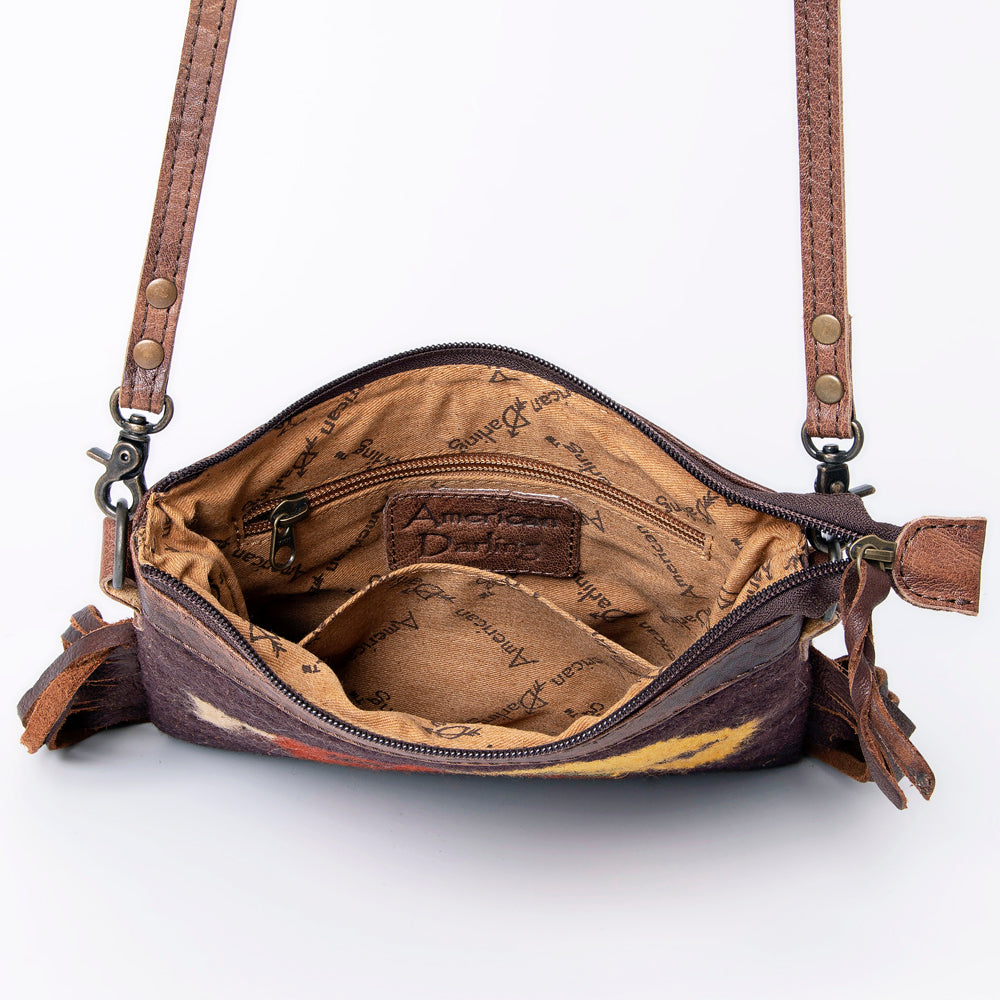 ADBG236 American Darling Cross body Bag with Woven Saddle Blanket & Fringes
