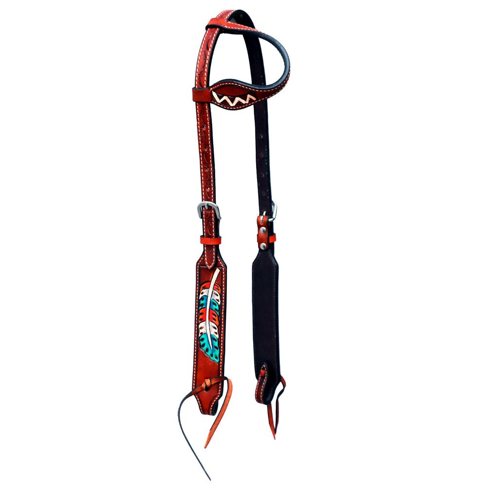 BER388-Western Leather One Ear Headstall