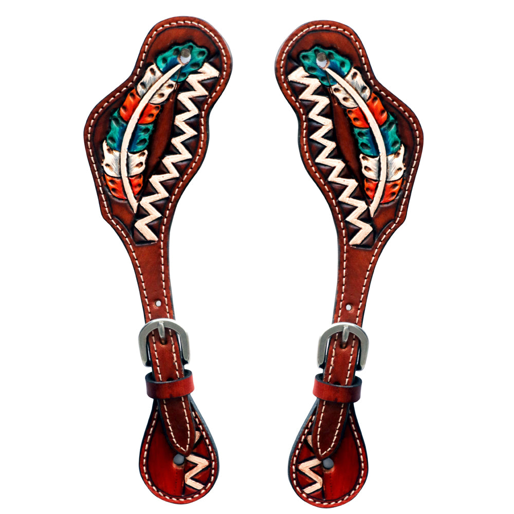 BER388-Western American Leather Spur Strap