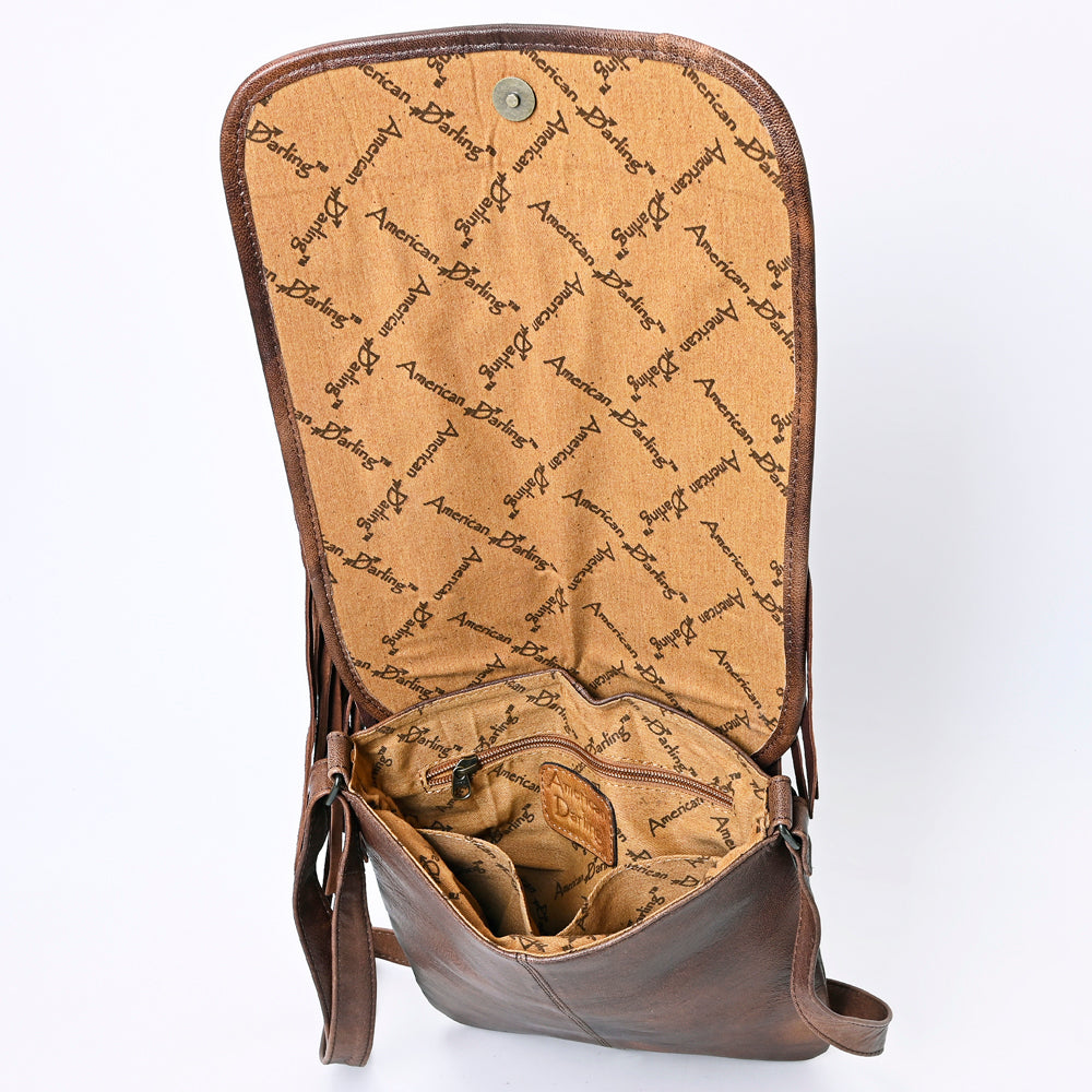 ADBG1074 American Darling Hair-on Cowhide Fringe Chaps Bag - Western Genuine Leather Shoulder Bag