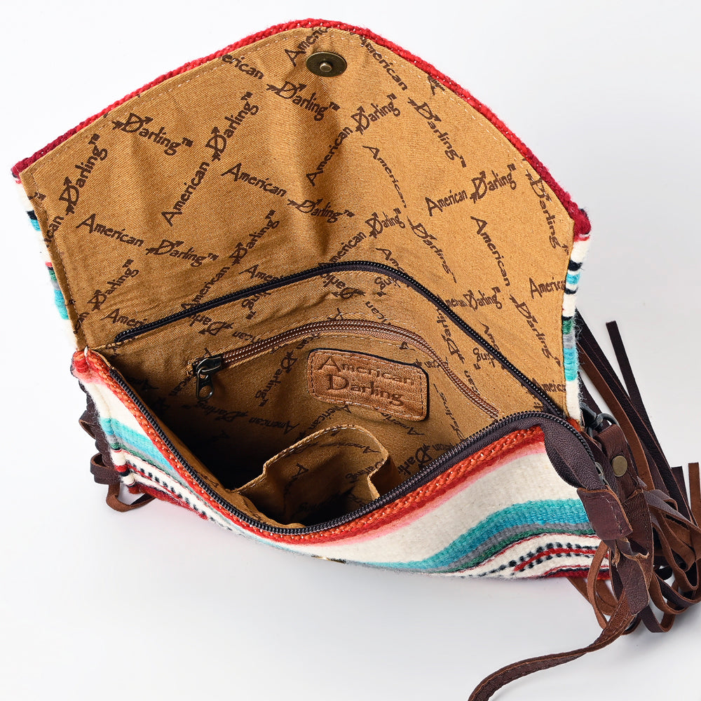 ADBGS178 Western Crossbody Envelope with Fringe - Wool Fabric