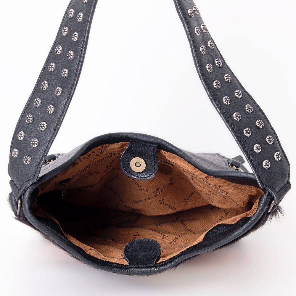 ADBG1122 American Darling Handcrafted Cowhide Leather Hobo Bag with Tooled Floral Details - Premium Western Style