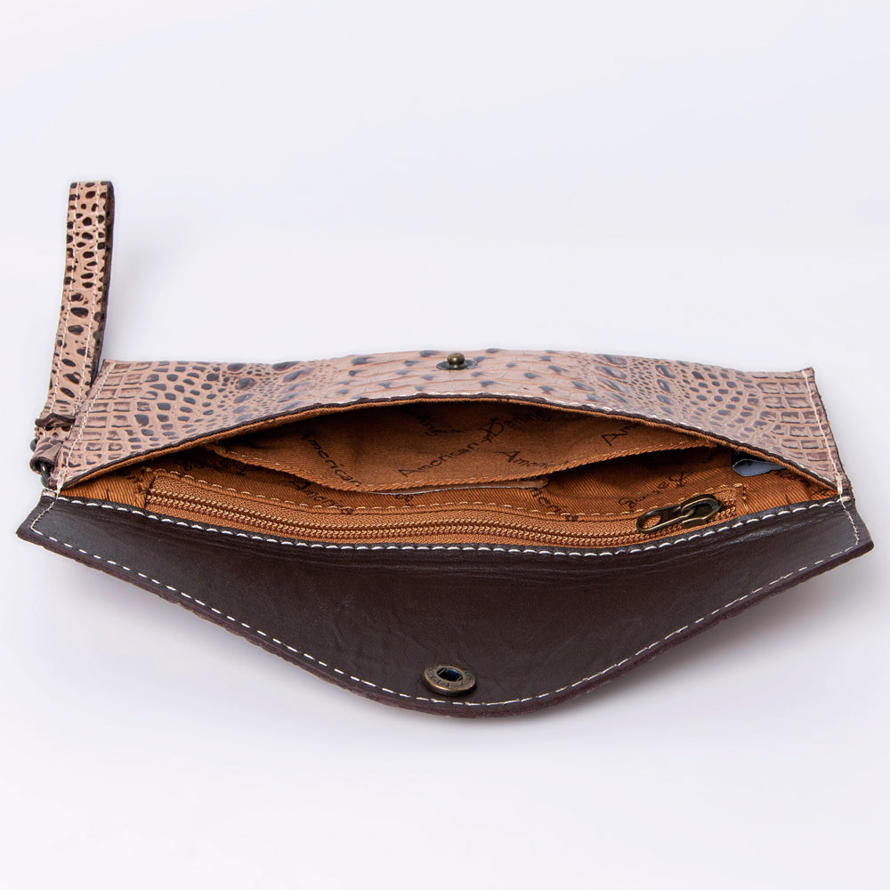 ADBG968 American Darling Crocodile Embossed Western Leather Wallet