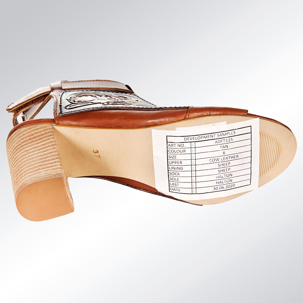 ADFT115 carved genuine leather sandal footwear flip flop