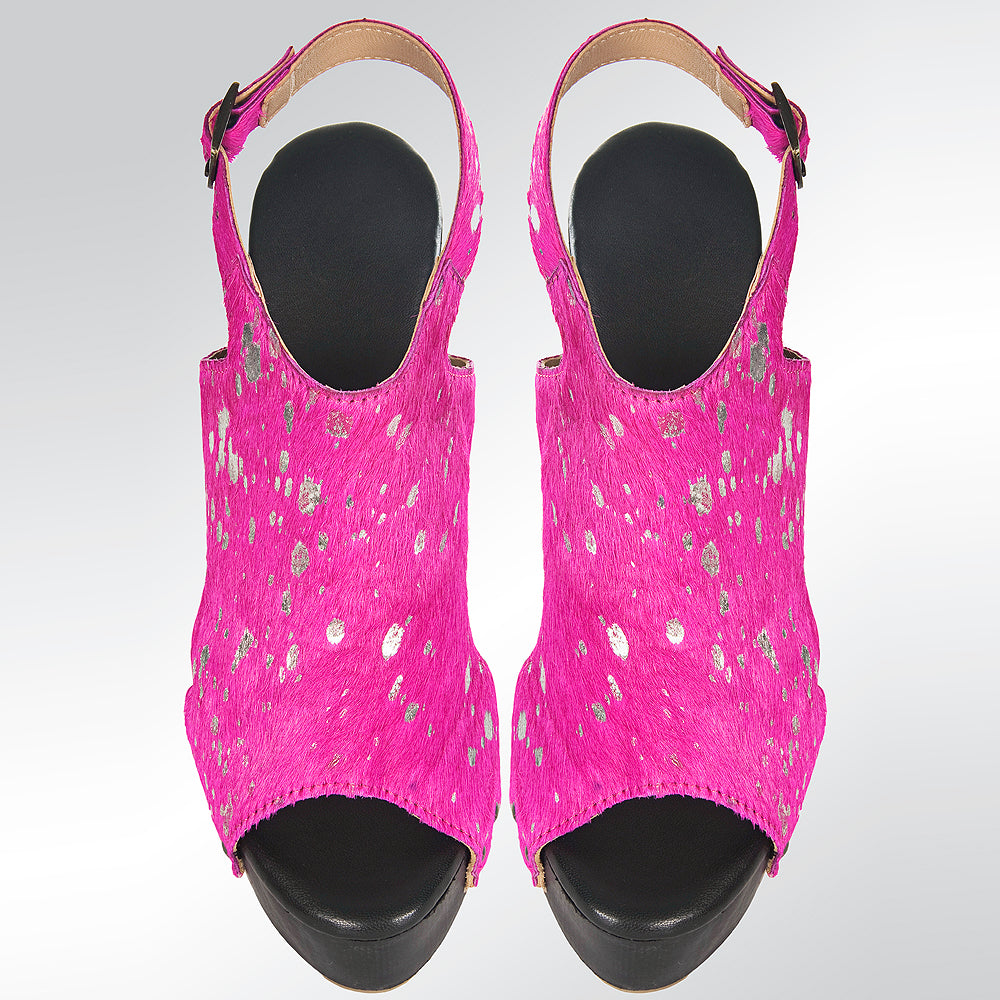 ADFT116 Hair on genuine leather sandal footwear flip flop