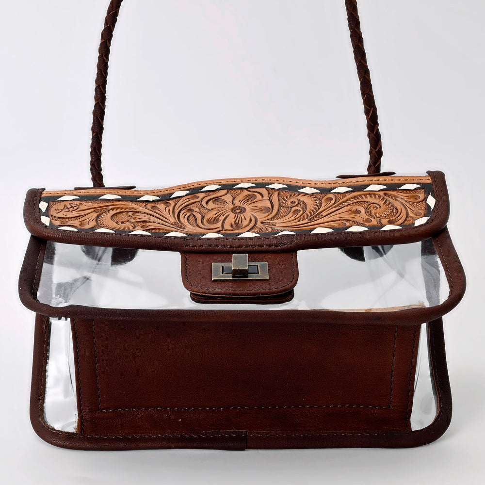 ADBG1129 American Darling Hand Tooled Leather Clear Bag -Western Stadium Purse