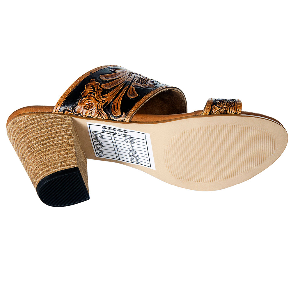 ADFT111 carved genuine leather sandal footwear flip flop