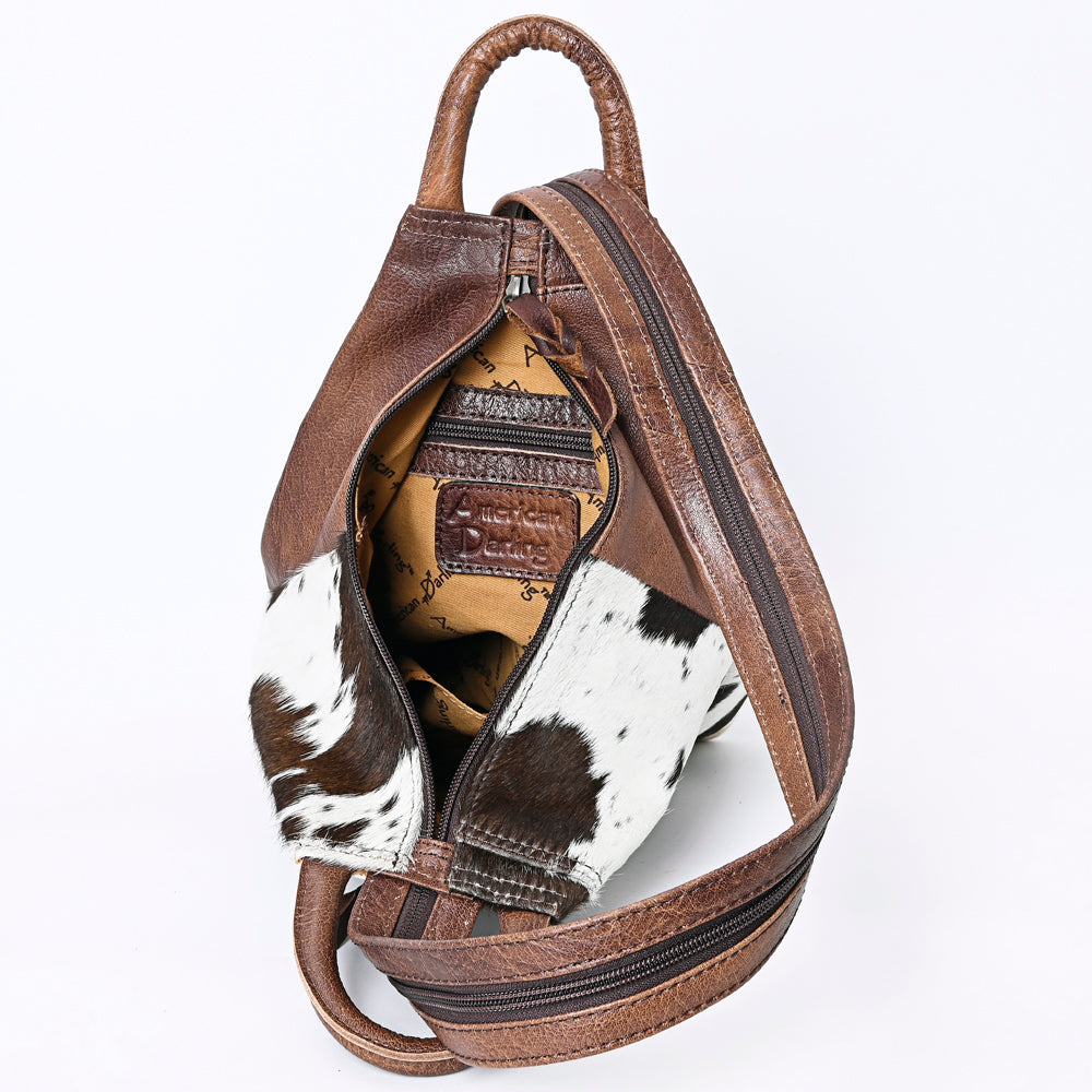 ADBG996 Hair-On Cowhide Leather Western Backpack with Adjustable Straps American Darling Clara