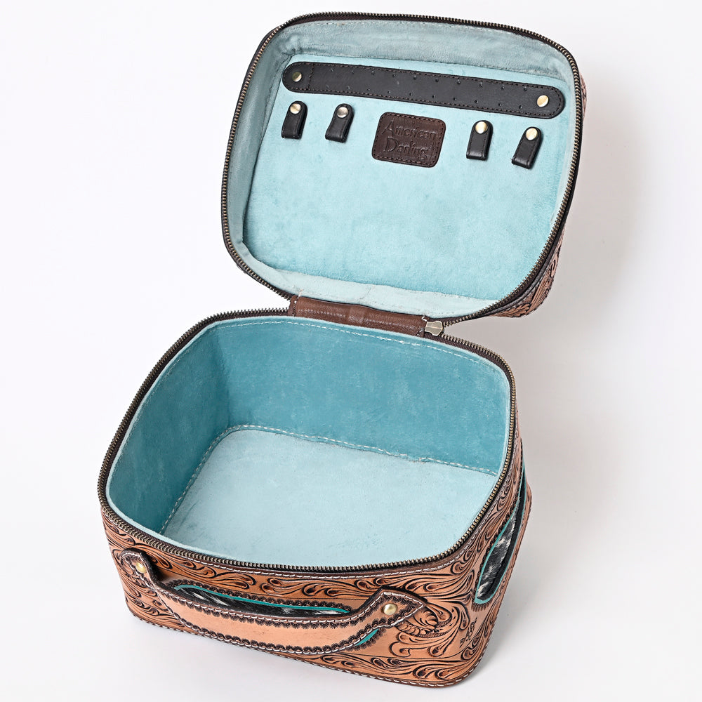 ADBGA340 American Darling Hand Tooled Leather Hair-On Cowhide Jewelry Case