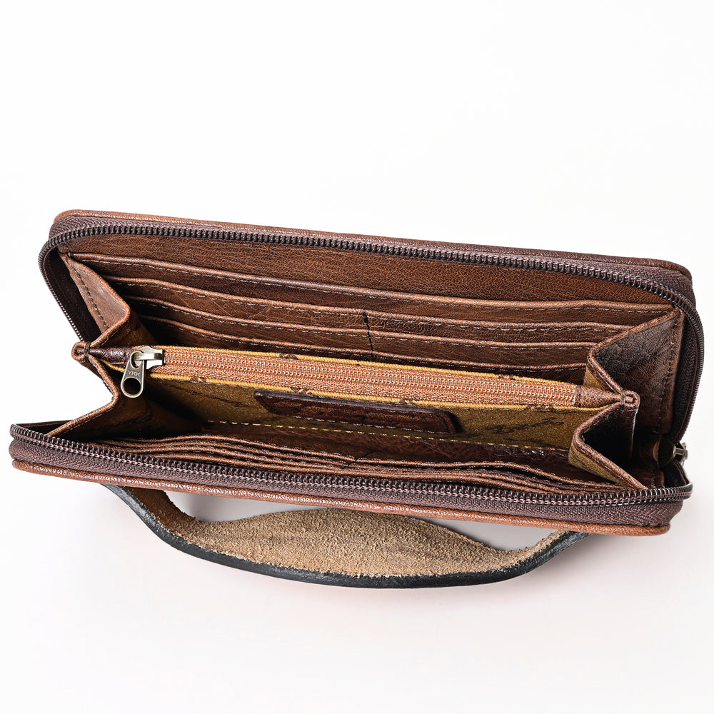 ADBG1190 American Darling Western Leather Wallet Bag Crocodile Embossed Hand Tooled