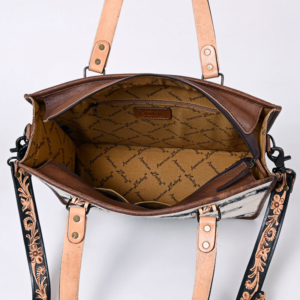 ADBG1033 American Darling Handwoven Saddle Blanket Tote Bag - Western Genuine Leather Purse