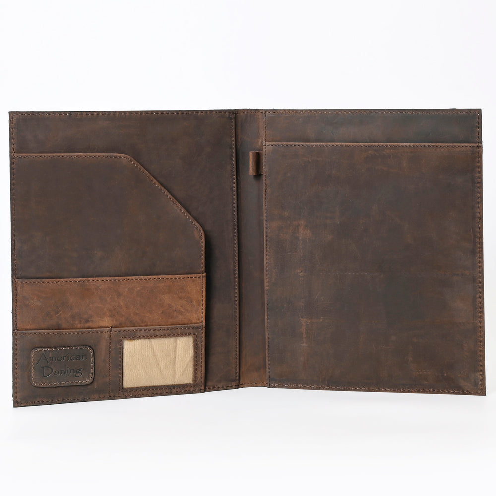 ADBG1196 American Darling Western Hand Tooled Leather Portfolio Bag Genuine Leather