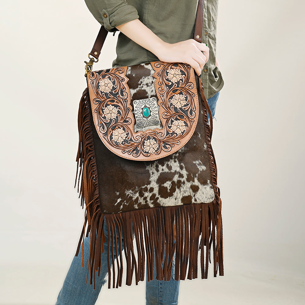 ADBGA420 Messenger Hair On Genuine Western Leather Women Bag