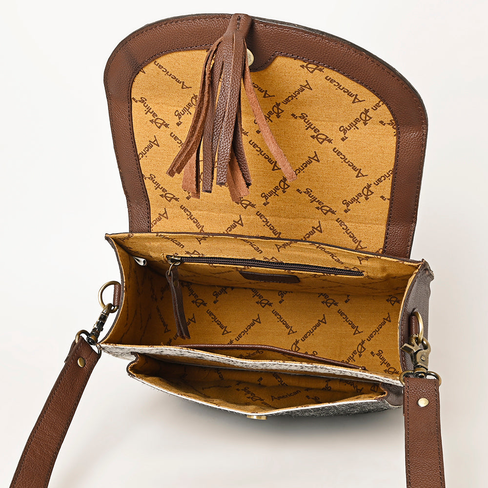ADBGA424 American Darling Hand Tooled Hair-On Cowhide Leather Cross body Bag