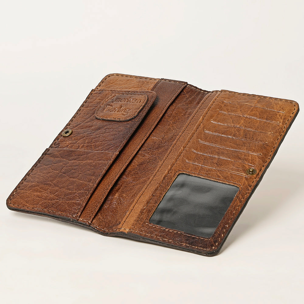 ADBG1226 American Darling Hand-Tooled Leather Western Wallet Bag with Woven Saddle Blanket