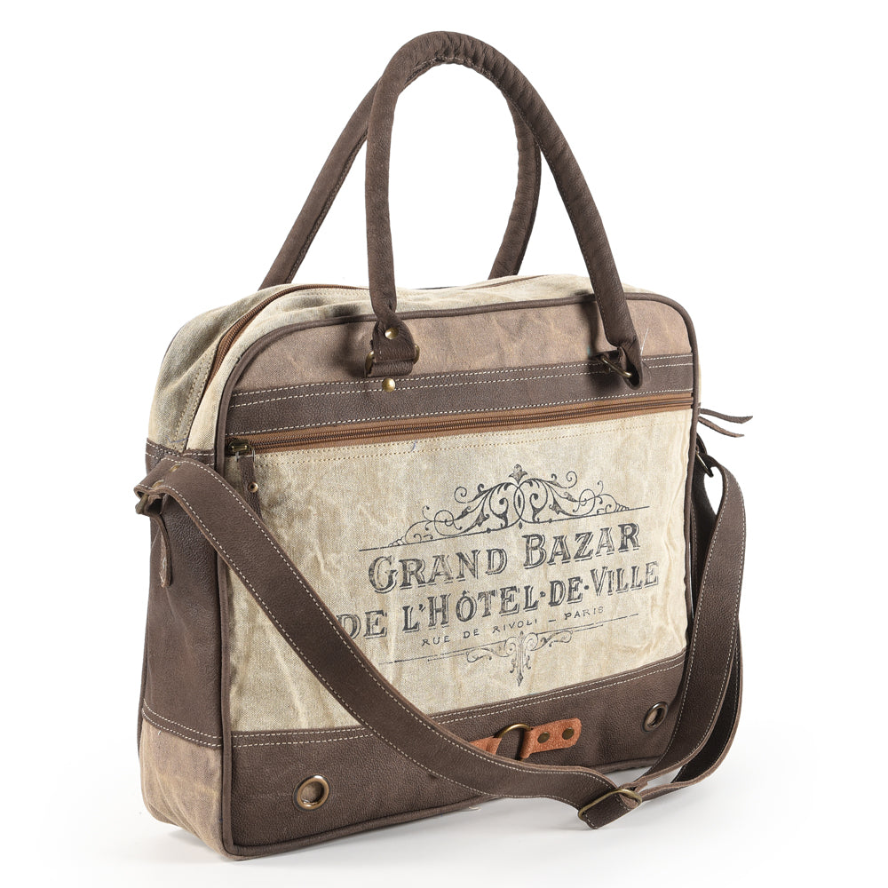 LC-OHV159 Briefcase Upcycled Canvas Ladies Bag