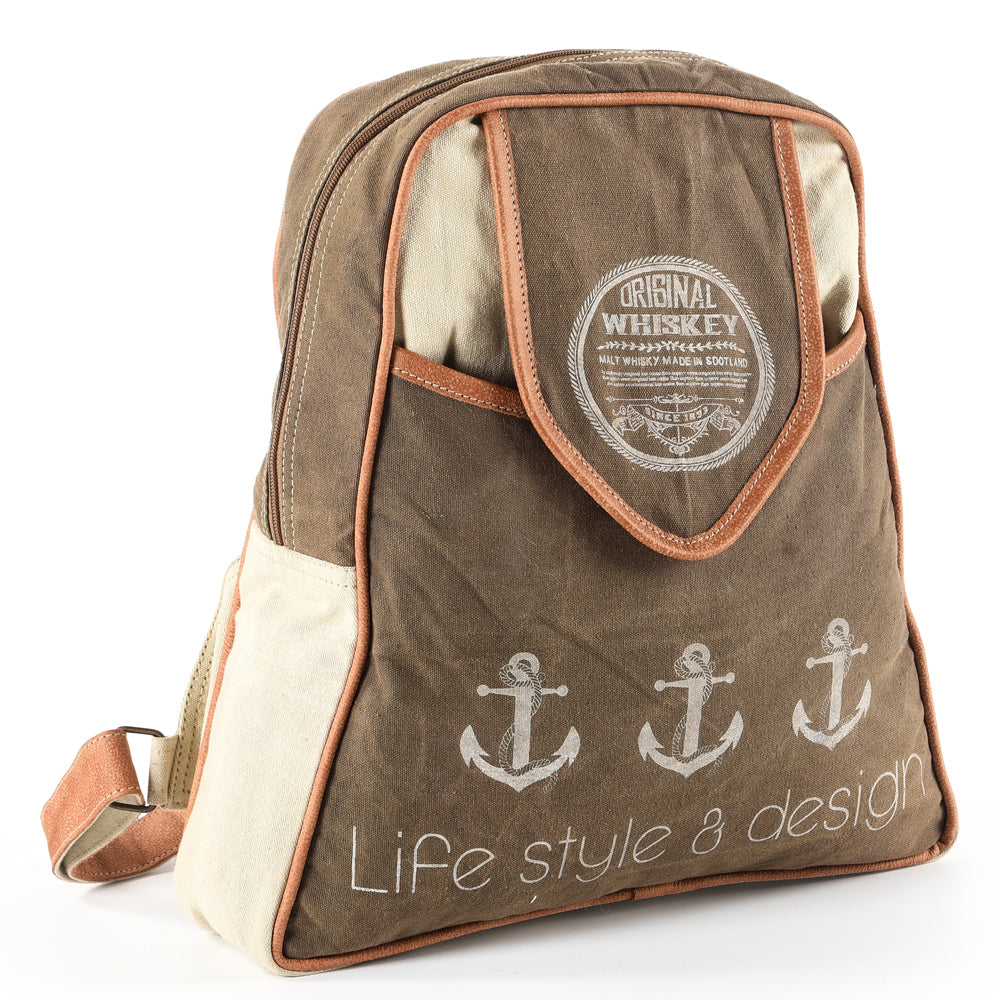 LC-OHV164 Backpack Upcycled Canvas Ladies Bag