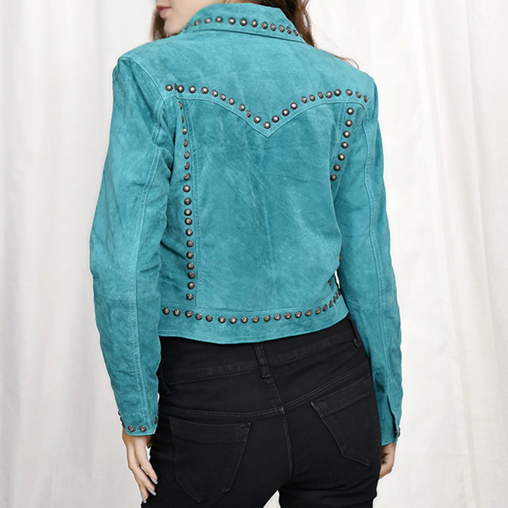 ADJKT040 Genuine Leather Women Shirt Jacket Dress