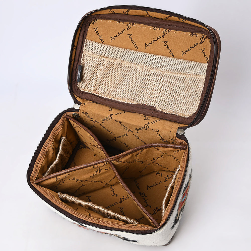 ADBG1320 American Darling Hand-Woven Saddle Blanket & Genuine Leather Western Jewelry Case