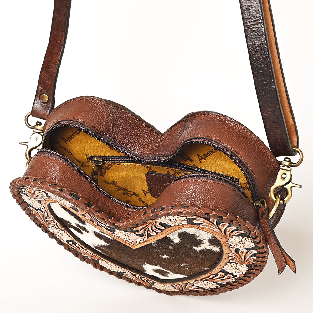 ADBGA476 American Darling Heart-Shaped Cowhide Canteen Tooled Leather Western Purse