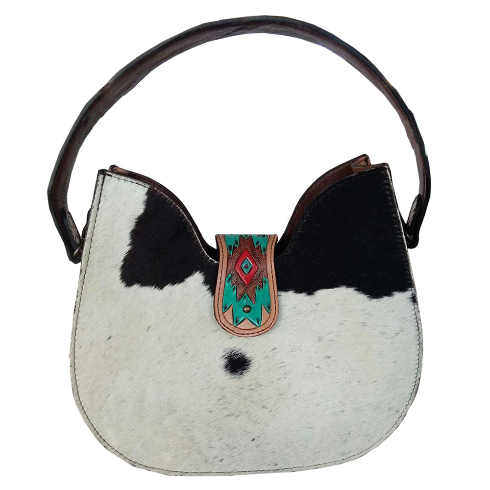 GIBGX1326-Hobo Hand Tooled Hair-On Genuine Leather women bag western handbag purse
