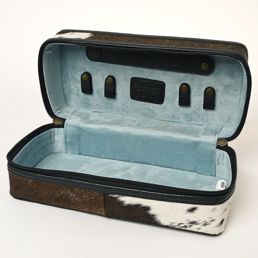 ADBGA453 American Darling Floral Tooled Leather Cowhide Jewelry Accessory Case