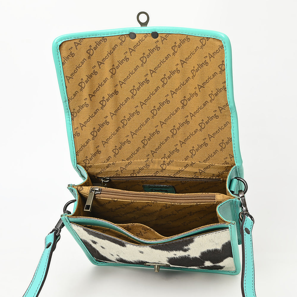 ADBGZ847 Western Cowhide & Hand-Tooled Leather Crossbody Bag American Darling