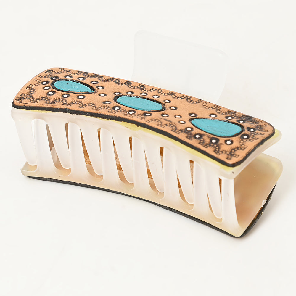ADHC106 Beautifully Hand Tooled Women Ladies Hair Band Clip Clutcher