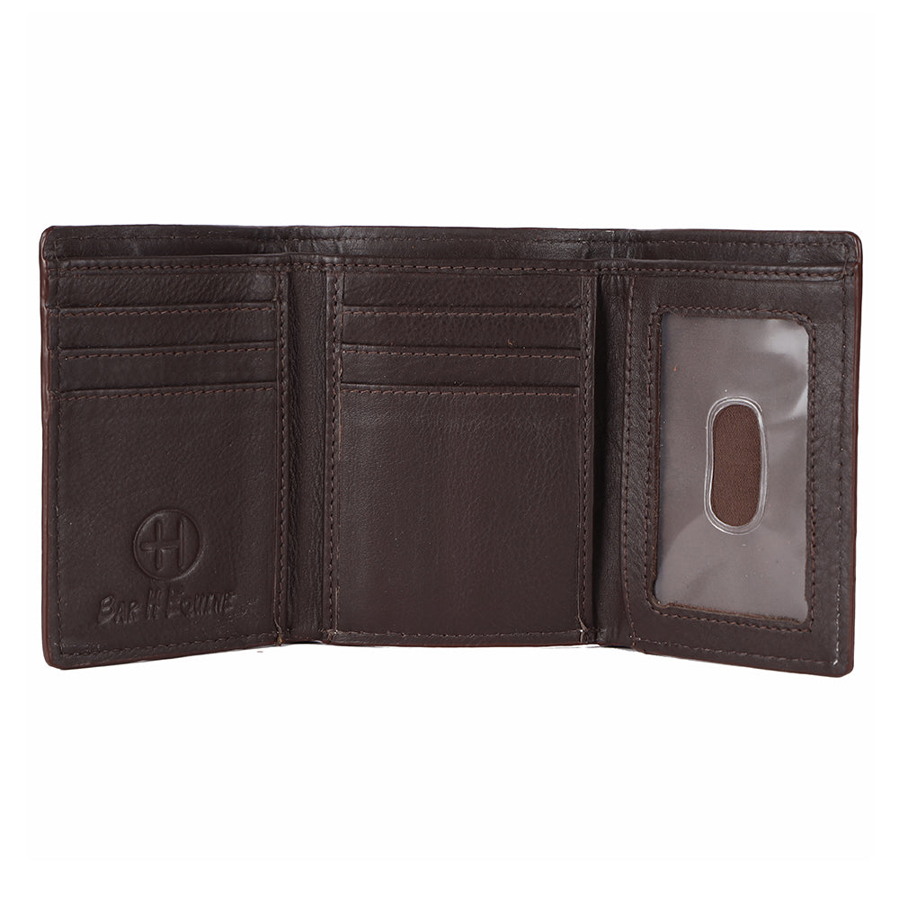 BEBGM165-Western Leather Trifold Wallet