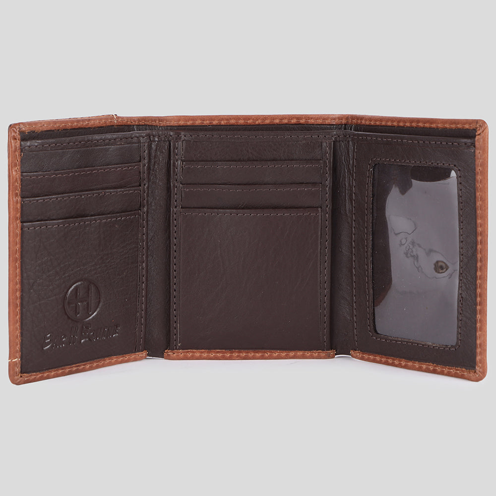 BEBGM177-Western Leather Trifold Wallet