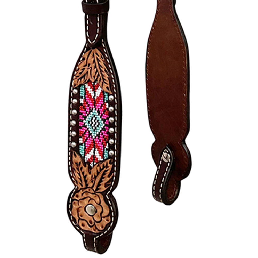 BER419-Western Leather One Ear Headstall