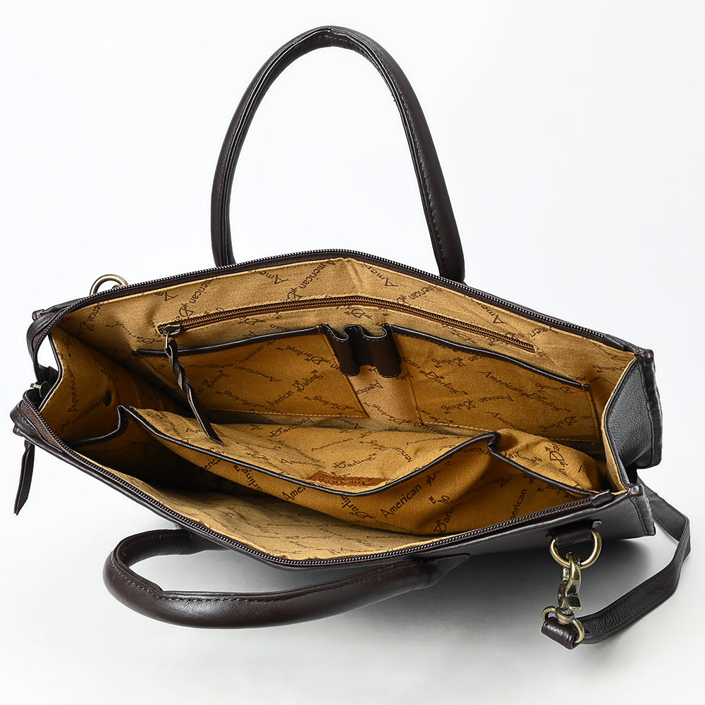 ADBGM428 Hair-On Cowhide Leather Tote Bag with Structured Handles - American Darling