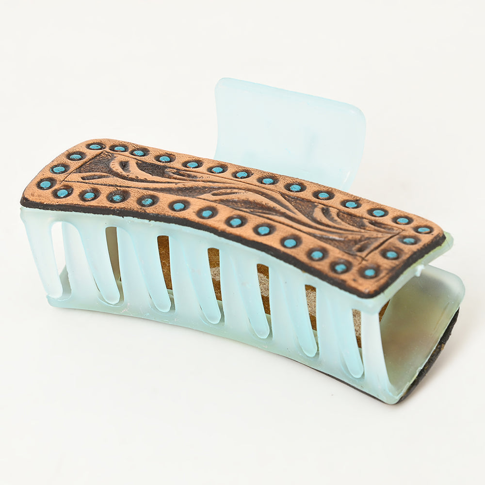 ADHC140 Beautifully Hand Tooled Women Ladies Hair Band Clip Clutcher