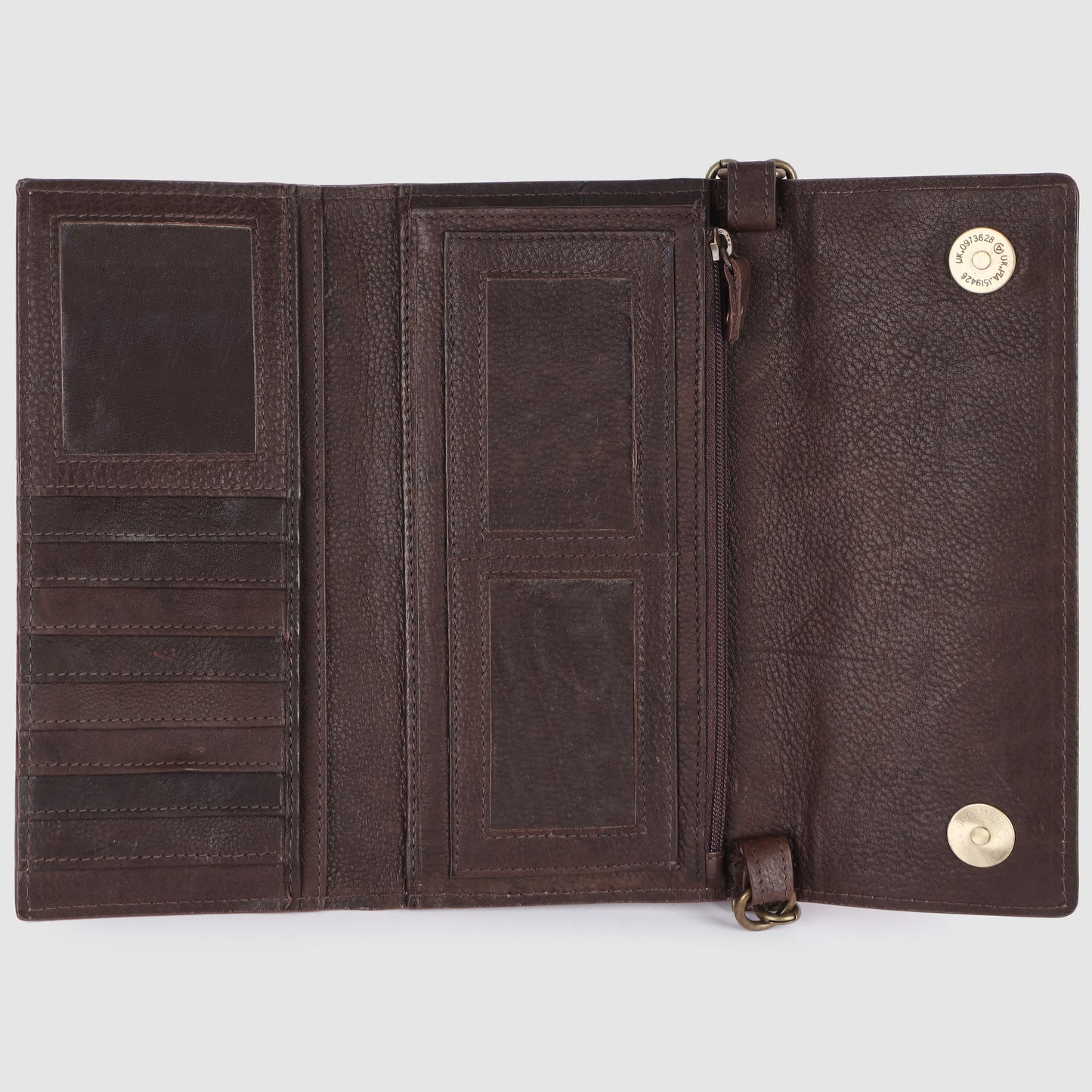 ADBGM295 Hand-Tooled Leather Clutch Wristlet - Western Floral Design & Detachable Strap