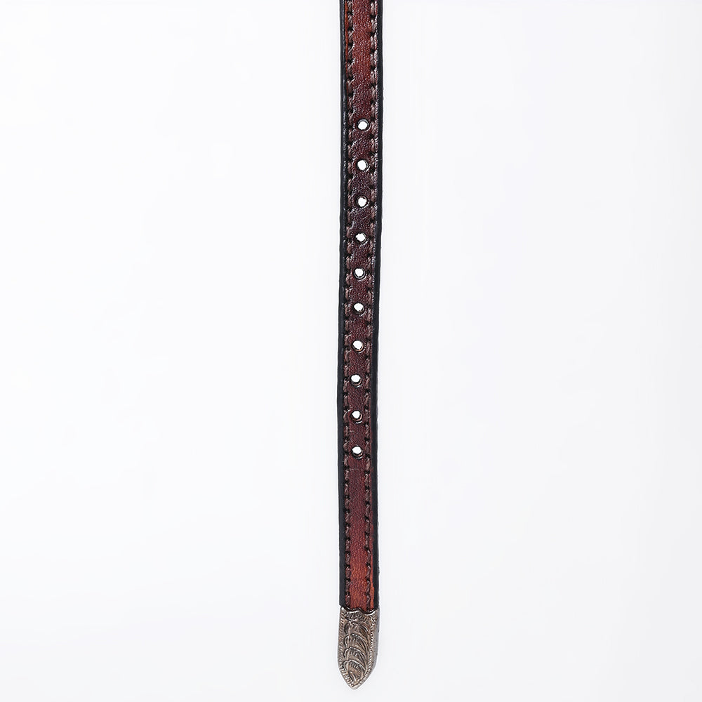 ADHTBR109 Hand tooled Genuine American Leather Hatband Unisex