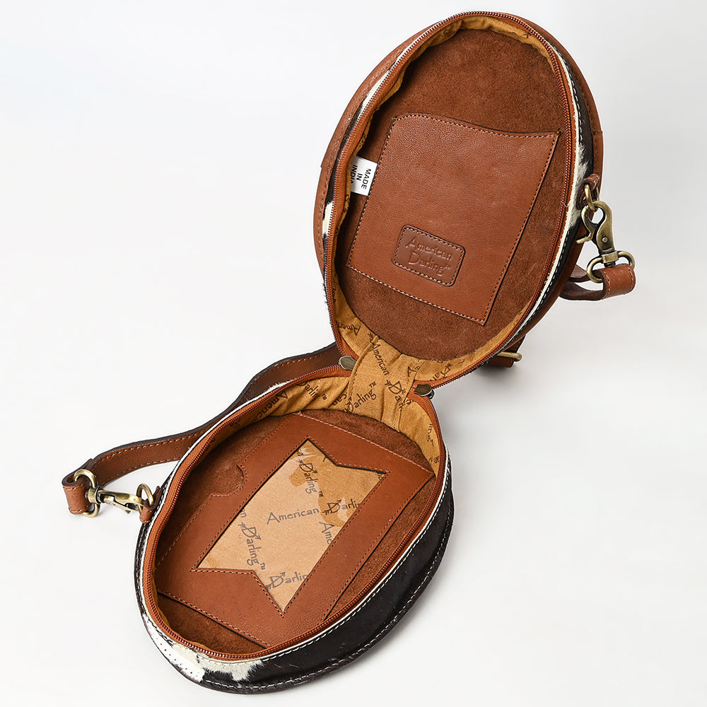 ADBGA598 American Darling Buck Stitched Floral Carved Genuine Leather Canteen Bag