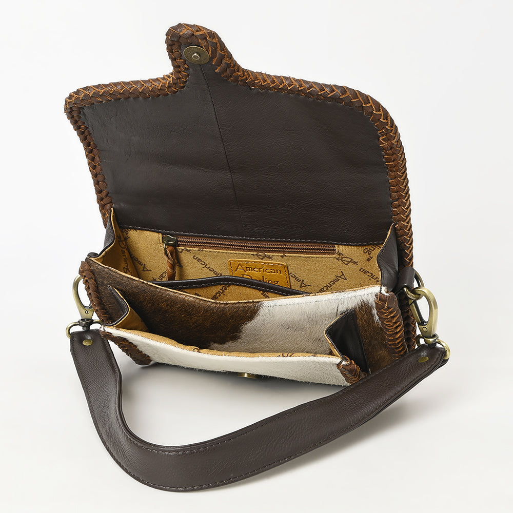 ADBGM405A Mini Cowhide Leather Shoulder Bag with Braided Edge - American Darling