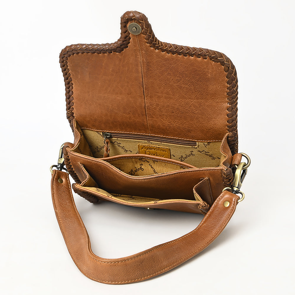 ADBGM405B Mini Leather Shoulder Bag with Braided Trim - American Darling